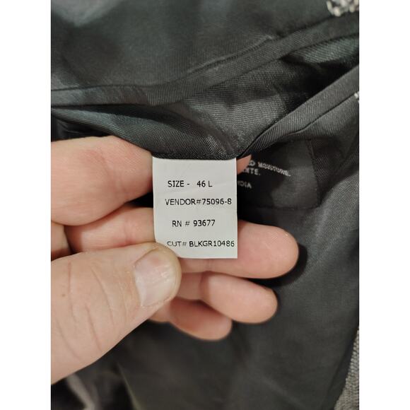 Stafford 100% Silk Men's Sport Coat 46L Salt & Pepper Church Business Preppy - Picture 8 of 11